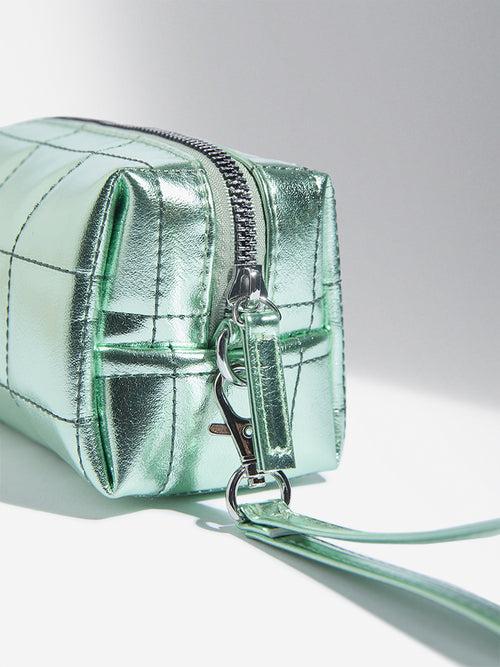 Studiowest Green Metallic Quilted Pouch