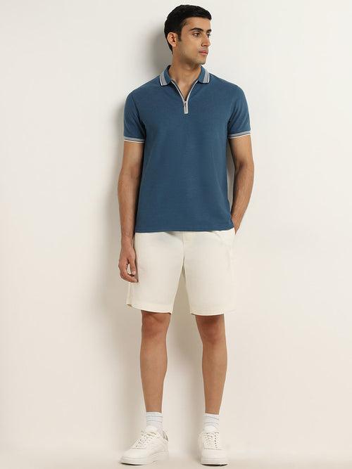 WES Casuals Teal Slim-Fit Polo T-Shirt