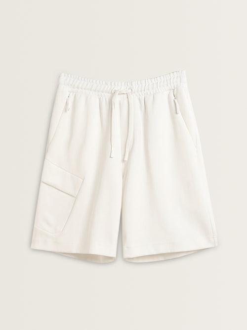 Studiofit White Relaxed Fit Mid-Rise Shorts