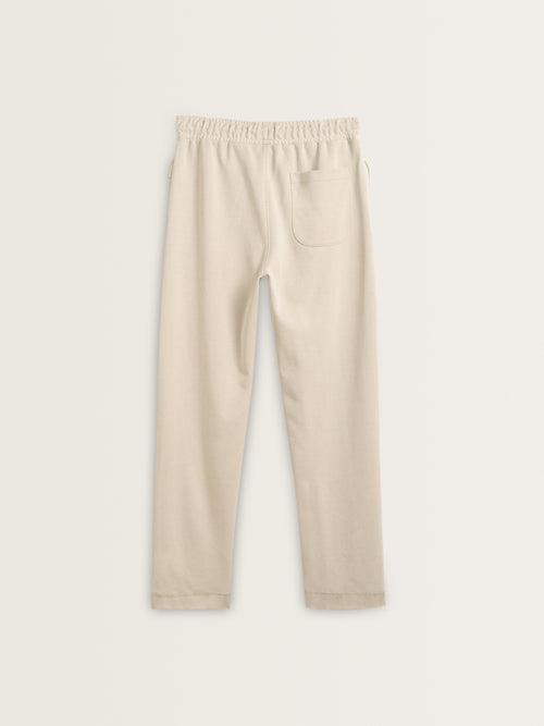 Studiofit Light Beige Relaxed-Fit Mid-Rise Cotton Track Pants