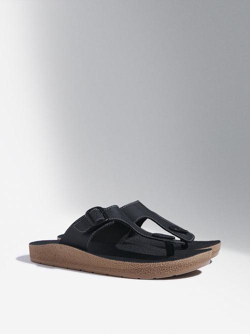 SOLEPLAY Black T-Strap Sandals