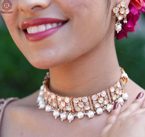 Designer Pearl Beaded Kundan Choker Set