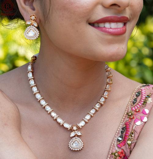 Elegant Kundan Polki Necklace Set