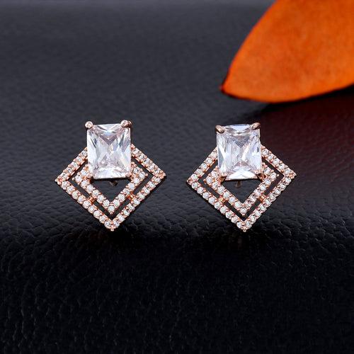 White Stone Zircon Studs