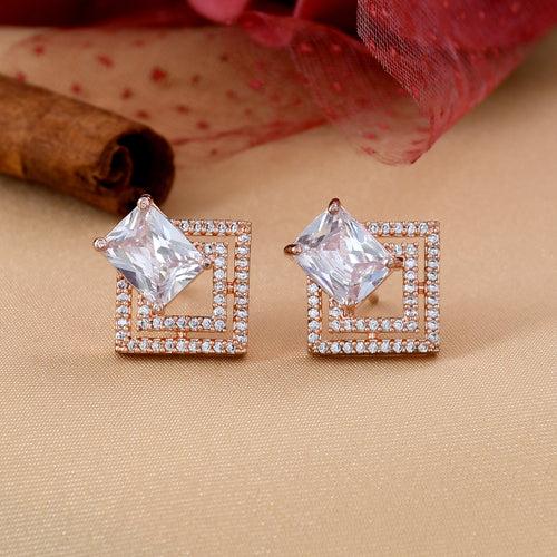 White Stone Zircon Studs