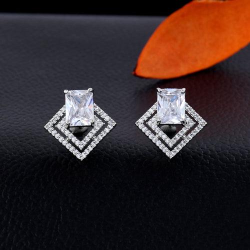 White Stone Zircon Studs