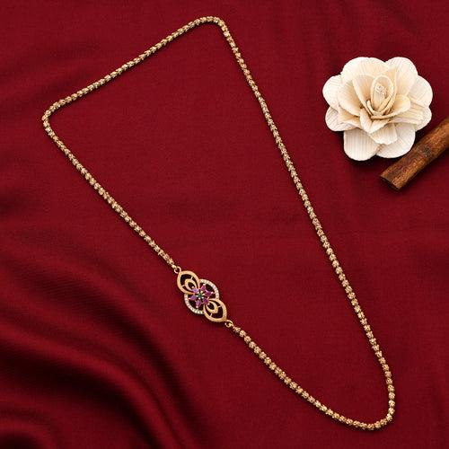 Flower Design Side Chain Pendant