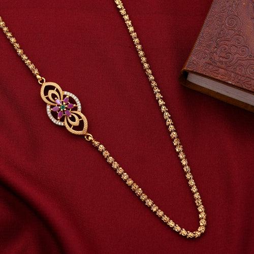 Flower Design Side Chain Pendant