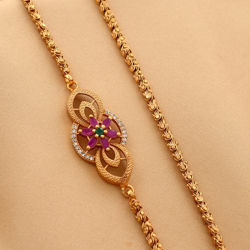 Flower Design Side Chain Pendant