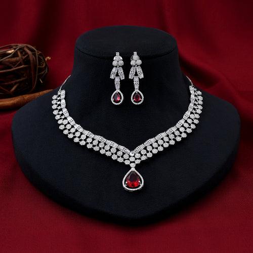 Colour Stone Zircon Necklace Set