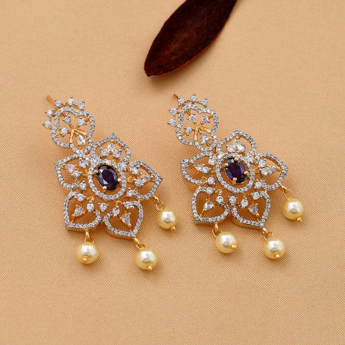 Elegant Gold Plated Short Zircon Necklace Set