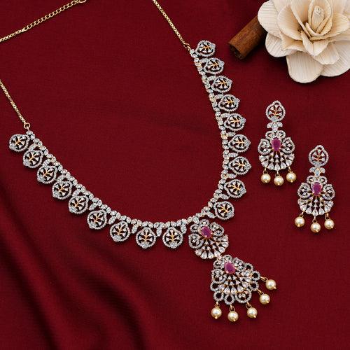 Gold Plated Zircon Necklace Set