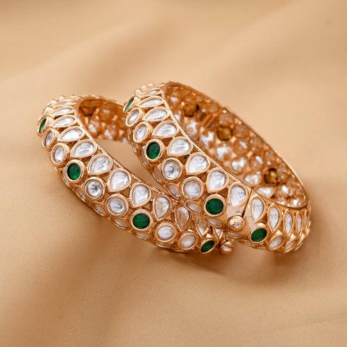 Uncut Cluster Polki Bangles