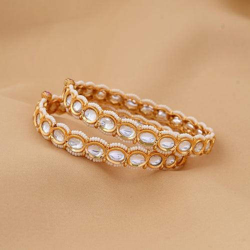 Gold Plated Kundan Polki Bangle