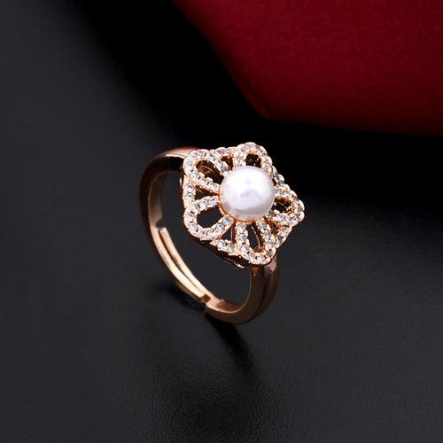 Flower Pearl Zircon Ring