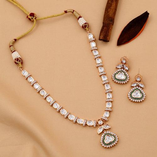 Elegant Kundan Polki Necklace Set