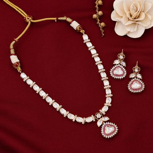 Elegant Kundan Polki Necklace Set