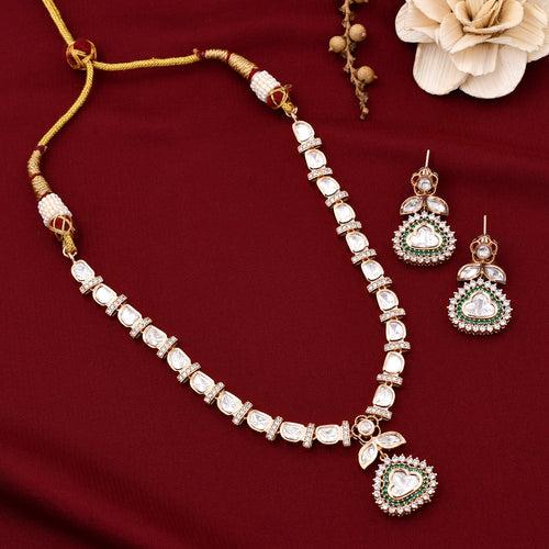 Elegant Kundan Polki Necklace Set