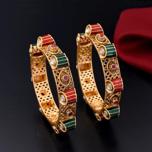 Rajwadi Gokharu Style Openable Bangles