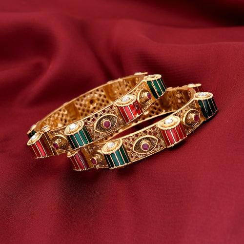 Rajwadi Gokharu Style Openable Bangles