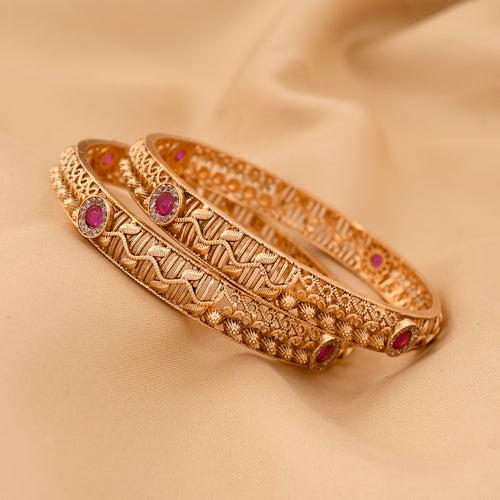 Leaf Design Antique Polish Bangles