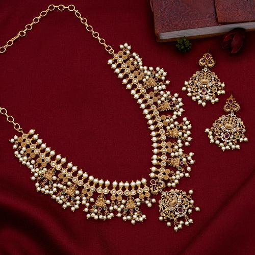 Matte Finish Temple Necklace Set