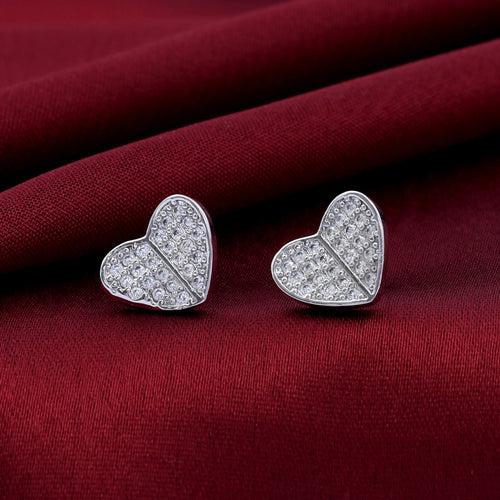 Small Heart Shape Diamond Studs