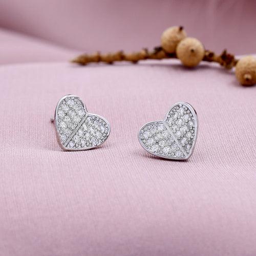 Small Heart Shape Diamond Studs