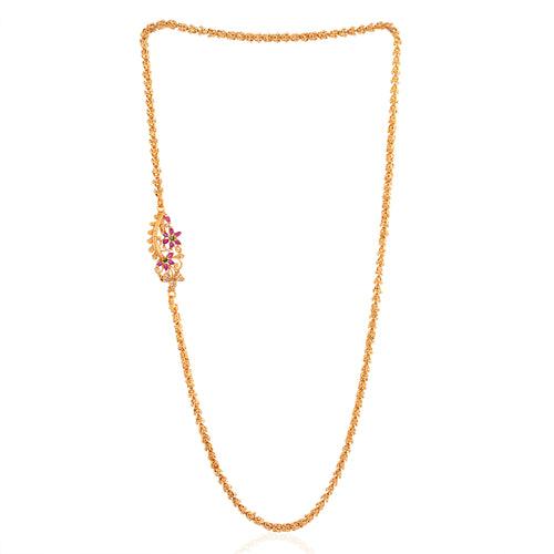 Gold Plated Long Necklace Set