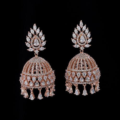 Jhumka Style Diamond Earrings