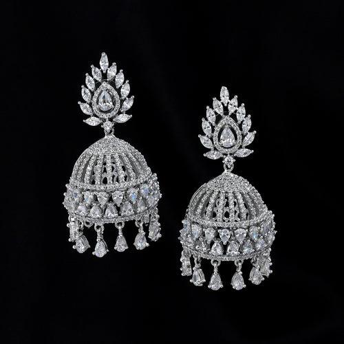 Jhumka Style Diamond Earrings