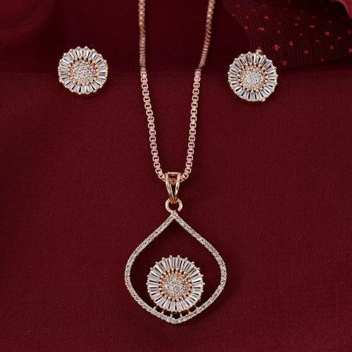 Light Weight Diamond  Pendant Set