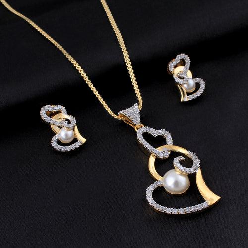 Heart Shape Zircon Pendant Set