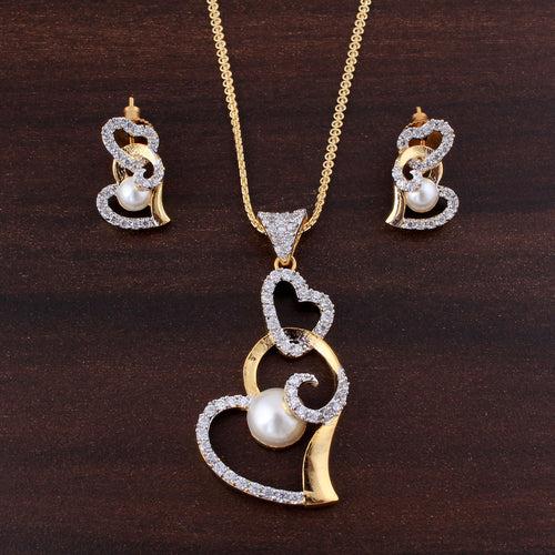 Heart Shape Zircon Pendant Set