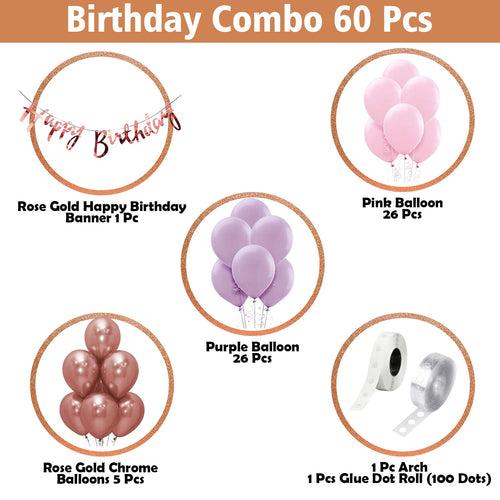 Birthday Decoration Items For Girls - 60Pcs Balloons for Birthday Decorations