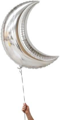 Moon Shape Foil Balloon Silver 16 Inch
