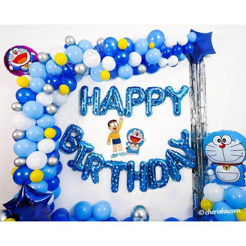 Doraemon Balloon Decoration 190 Pcs Kids Birthday Decoration