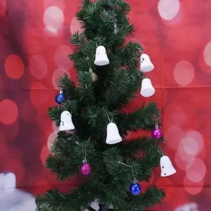 Thermocol Bell Christmas Tree Decorations Hanging - 6 Pcs