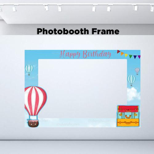 Hot Air Balloon Photobooth Frame Kids Happy Birthday