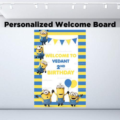 Minion Personalized Welcome Board for Kids Birthday