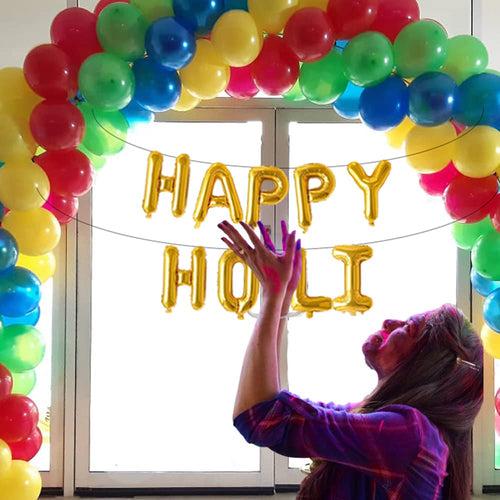 Holi Multicolor - Pack of 81 Pcs - Balloon Decoration