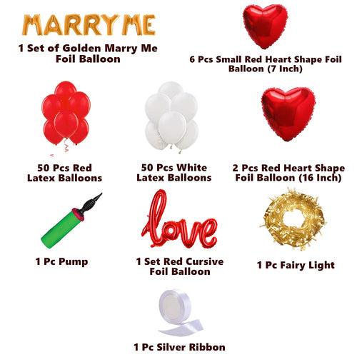 Marry Me Golden 119Pc Combo Decoration Balloon Kit