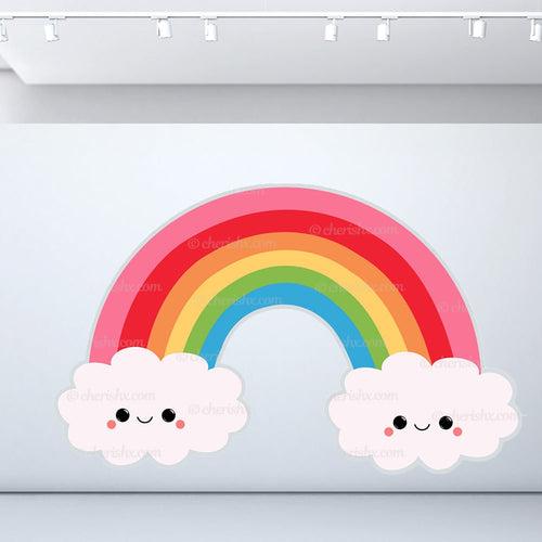 Rainbow Cutout Cloud Kids Happy Birthday