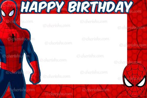Spiderman Photobooth Frame Kids Happy Birthday