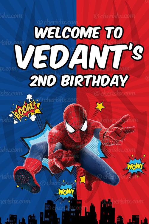 Spiderman Personalized Welcome Board for Kids Birthday