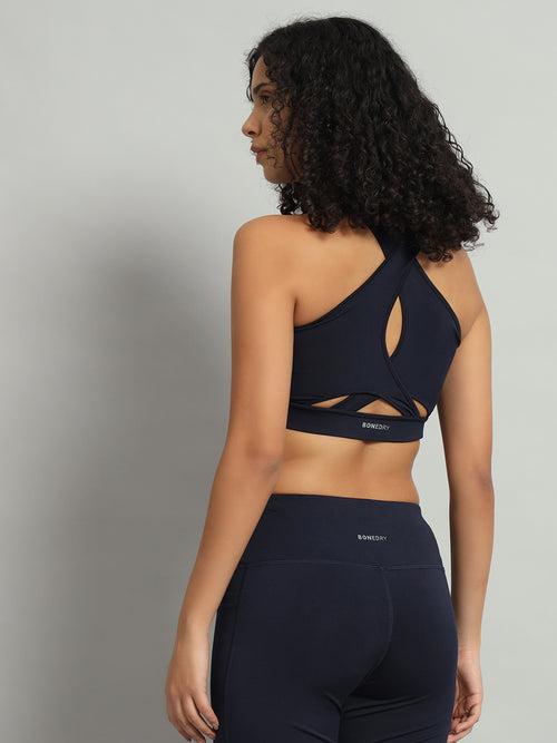 Criss-cross Sports Bra - Navy Blue