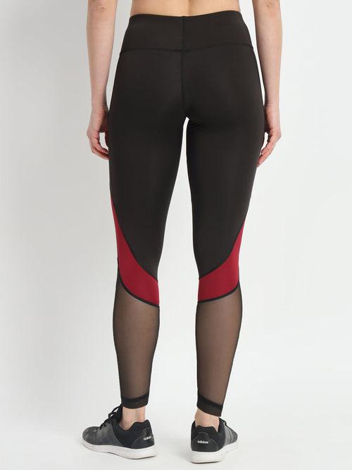 Bone-Dry High Rise Tight With Mesh At The Bottom In Front-Black