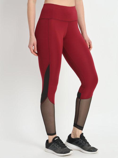 Bone-Dry High Rise Tight With Mesh At The Bottom In Front-Black