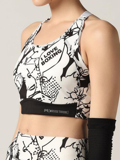 Performance workout pair with high impact sports bra - white/black