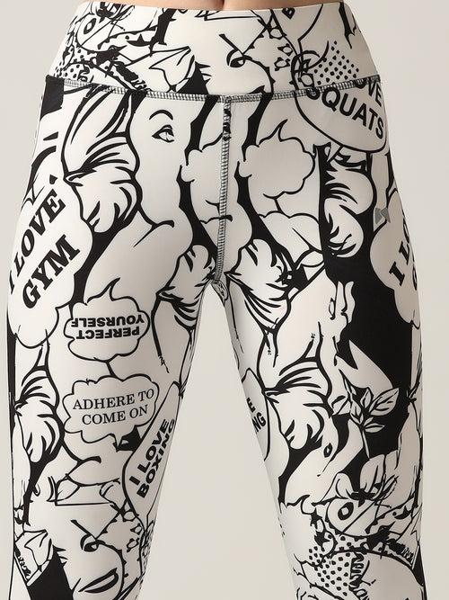 Write-Up Printed High Waist Tight